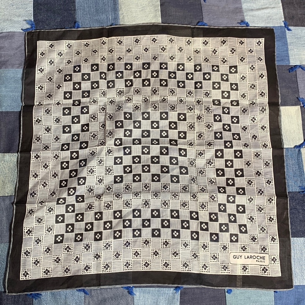 Vintage Guy Laroche Paris Cotton Bandana Scarf